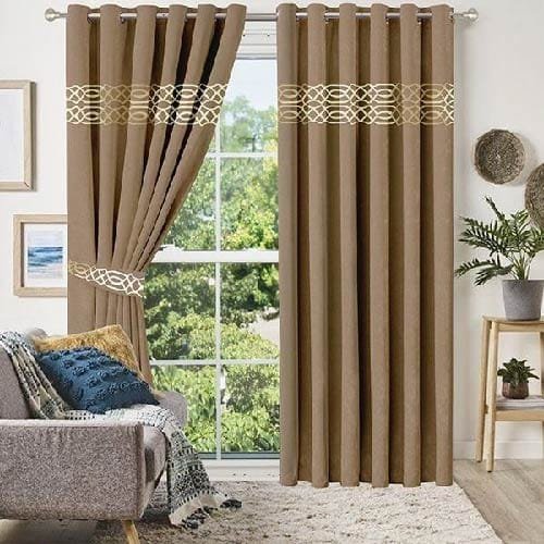Beige-and-Golden-Velvet-Laser-Cut-Design-Curtains-Set-of-2-Pcs-with-2-Belts- dream bedding store