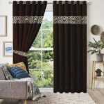 Chocolate-Golden-Velvet-Laser-Cut-Design-Curtains-Set-of-2-Pcs-with-2-Belts- dreambeddingstore.com